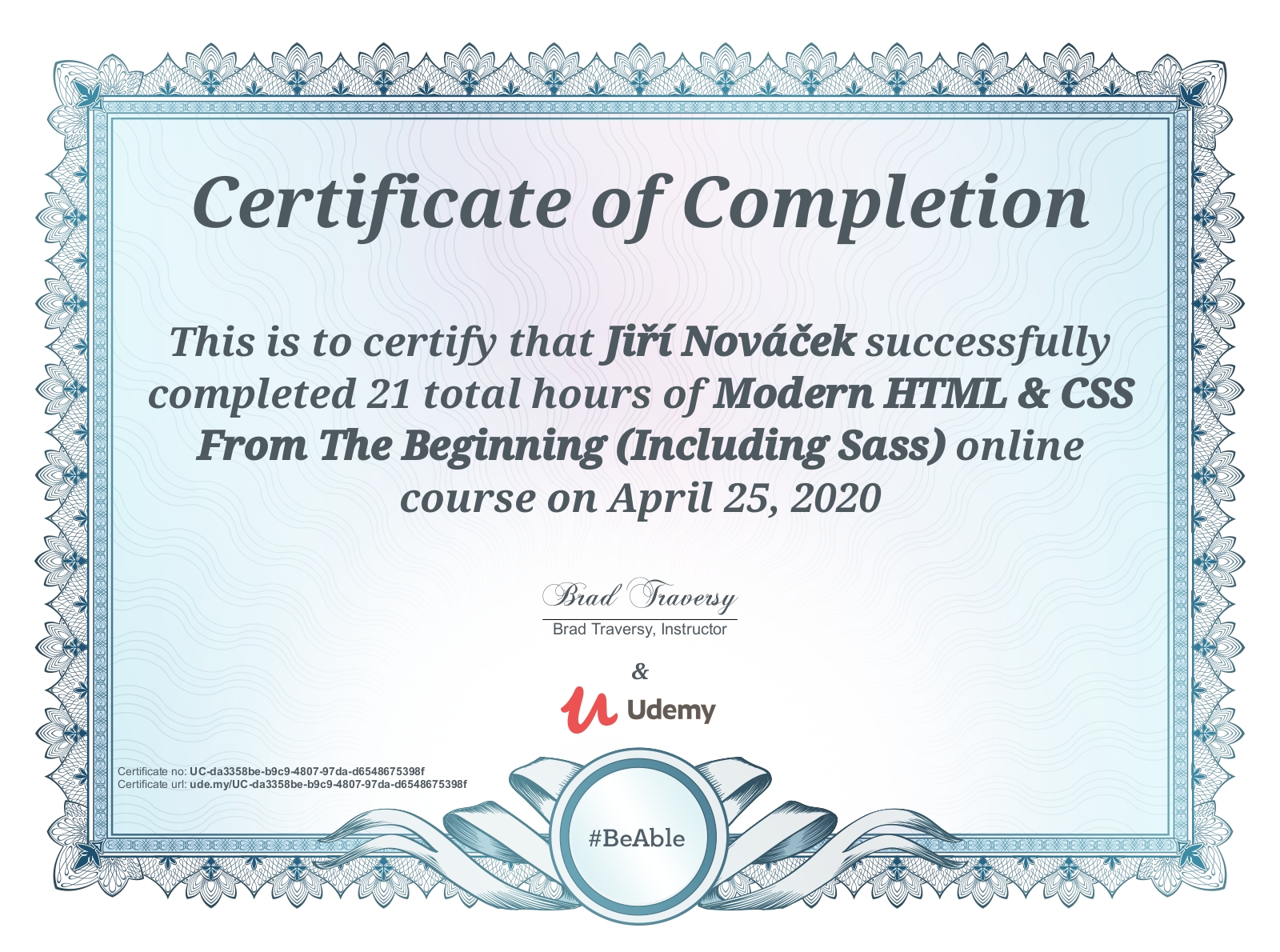 Certifikát HTML5 & CSS3 + SASS